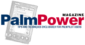PalmPower Magazine logo - "tips and techniques exclusively for PalmPilot users"